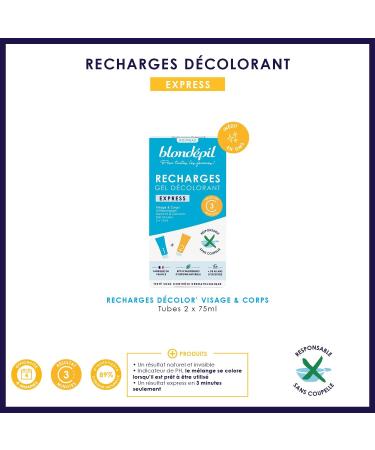 Blond pil - Set of 2 Decolor Express Refills Face and Body Coloring Cream Sensitive Skin Ultra Fast Women's Hair Removal - Buy Online on GoSupps.com