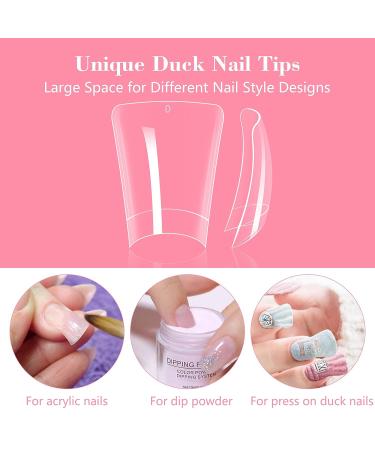 500PCS Clear Half Cover Duck Nail Tips for Acrylic Nails - Professional False Nails for Manicure Salon and DIY Home Use - Buy Online on GoSupps.com