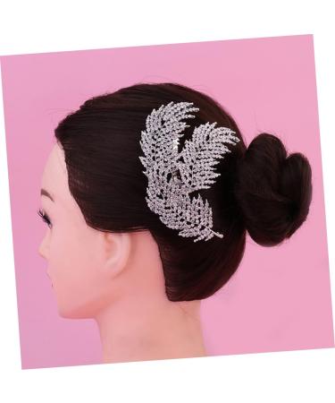 DOITOOL 1pc Wedding Hairpin Bridal Headpiece Diamond Hair Clip Pearl Diamond Headpiece Mothers Day Side Combs Silver Hair Clips Bridal Tiara Hair Comb Pin Rhinestone Bride Leaves Headgear - Buy Online on GoSupps.com