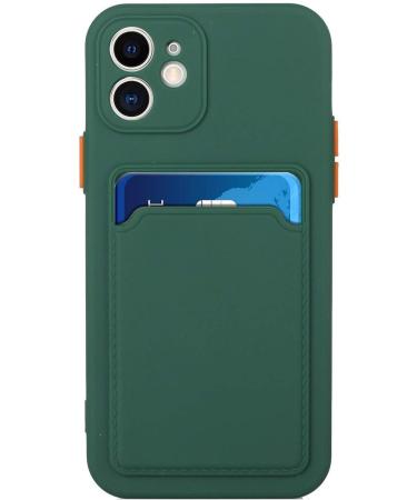 Tivenfezk Nadoli Ultra Thin Dark Green Silicone Case for iPhone 15 Plus | Shockproof Scratch-Resistant Wallet Design with Credit Card Holder - Buy Online on GoSupps.com