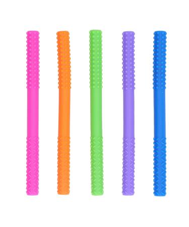 Tear Resistant Baby Teether Set - 5 Pcs Silicone Teething Toothpicks for Reduced Anxiety and Stress in Infants - Buy Online on GoSupps.com