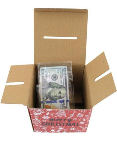 Christmas Cash Boxes | Paper Holiday Currency Holder Box - Holiday Candy Holder Package Box with 30 Storage Bags Red - Buy Online on GoSupps.com