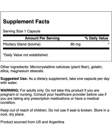 Swanson Raw Pituitary Glandular 80 Milligrams 60 Capsules - Buy Online on GoSupps.com