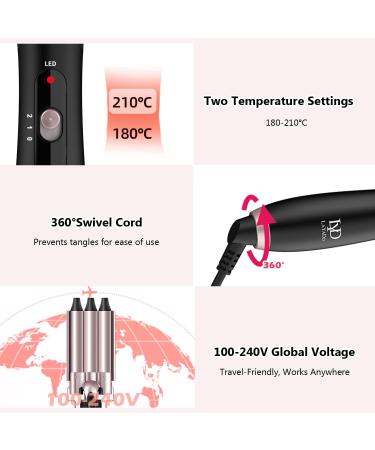 LAYADO 5 in 1 Curling Wand Set - 3 Barrel Hair Waver & 4 Interchangeable Ceramic Curling Tongs - Ideal for Long, Medium, Short Hair - Buy Online on GoSupps.com