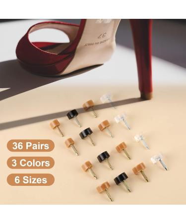 36 Pairs High Heel Caps & Repair Tips w/ Stiletto Pliers | Non-Skidding Replacement Caps for Women's Heels in 3 Colors - Easy to Replace - Buy Online on GoSupps.com