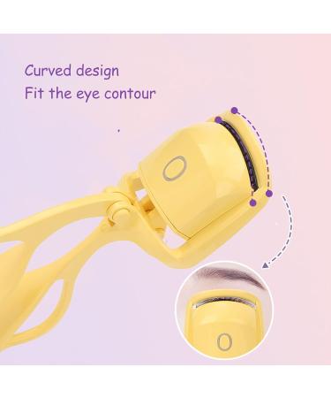 Heated Eyelash Curler USB Rechargeable Electric Eyelash Curler with 2 Temperature Modes 65 C and 85 Type C Recharging 230mAh Battery 230mA-300mA (Yellow) - Buy Online on GoSupps.com