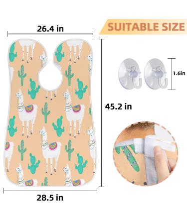 Buy Alpaca Cactus Beard Bib Apron | Non-Stick Waterproof Hair Catcher for Men | Perfect Grooming Gift with Suction Cups - Buy Online on GoSupps.com
