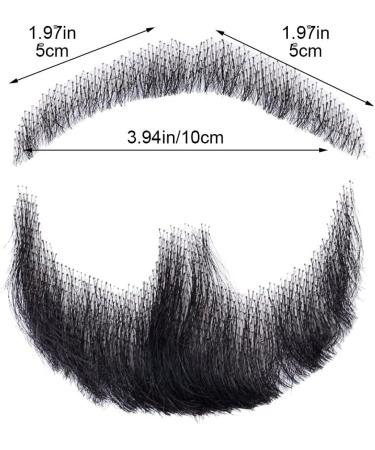Human Hair Fake Face Beard and Mustache Invisible False Beards for Adults Men for Film Makeup and Special Effects Cosplay Party Prop Black - Buy Online on GoSupps.com