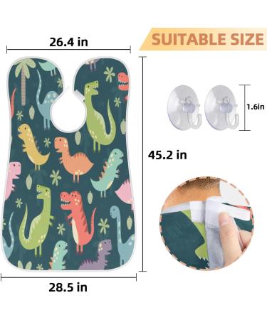 Beard Bib Apron for Men | Waterproof Hair Catcher & Grooming Cloth with Cute Dinosaur Pattern - Perfect for Shaving & Trimming - Buy Online on GoSupps.com