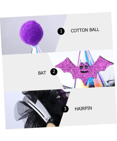 minkissy 1pc Halloween Lighted Hair Clips Halloween Hairpin Cosplay Hairclips Halloween Bat Headband Hair Clips for Bows Hair Clips for Women Button Battery Toddler Bow Tie Ribbon - Buy Online on GoSupps.com