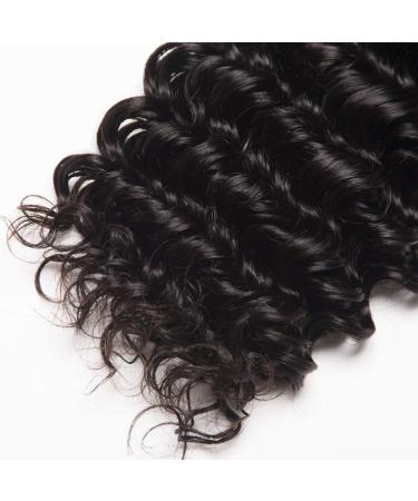 Clarolair Brazilian Curly Hair Bundle - 100% Human Hair Weave Extensions (Natural Black 14-18 inches 95g) - Deep Curly Brazilian Hair - Buy Online on GoSupps.com