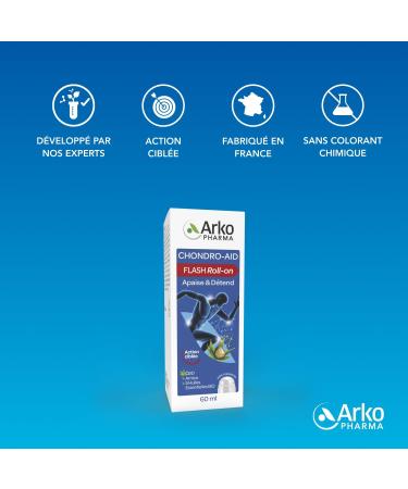 Arkopharma - Chondro-Aid Flash Roll-on | D tente Musculaire - Confort Articulaire - Massage Facile Gr ce au Roll-on - Avant ou Apr s un Effort Physique - Sensation Apaisante | 60 ml - Buy Online on GoSupps.com