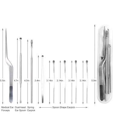 Stainless Steel Ear Cleaner Tool Set for Safe Ear Wax Removal - Includes Ear Curette, Ear Pick, Swab, Brush, and Storage Box - Buy Online on GoSupps.com