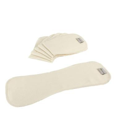 OsoCozy Bamboo-Organic Cotton Blend Contoured Cloth Diaper Inserts 6 Pack - Size 2 (5x14 inches) - Baby 10-35 lbs, 6-Layered Hourglass Shaped Inserts - Buy Online on GoSupps.com