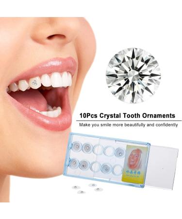 ZIEM 10 Pieces Clear Crystal Tooth Gems - Stylish Oral Teeth Jewelry & Dental Decorations - Buy Online on GoSupps.com