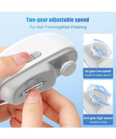 QUR Nail Clipper Electric Nail Clipper with Light & 2 Speeds Fingernail Cutter and Polisher Nail Scraps Storage Rechargeable - Buy Online on GoSupps.com