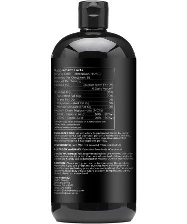 Premium Non-GMO Coconut MCT Oil - 31.6oz | Keto, Paleo, Gluten-Free, Vegan | 32 Fl Oz - Buy Online on GoSupps.com