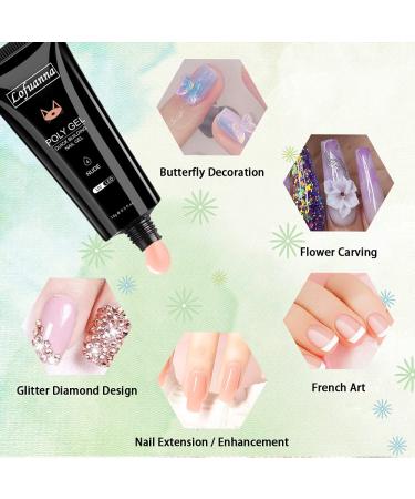 Buy Lofuanna Poly Gel 15ml - Fast-Building Acrylic Nail Extension Gel | UV LED Soak Off | Thickening Builder Gel in Nude - Buy Online on GoSupps.com