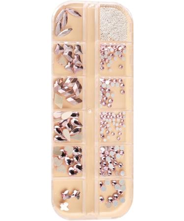 FEIlei 12 Grids Box Set Flat Back Rhinestones and Small Round Diamond Combination for DIY Nail Art Accessories Crystals - Buy Online on GoSupps.com