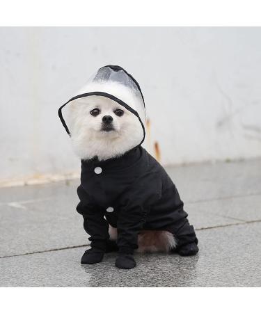 XL Black Dog Raincoat with Hood, Onesie, Rain Jacket & Boots - Waterproof Dog Rain Poncho for Small Dogs (16.5 inch Back Length) - Buy Online on GoSupps.com