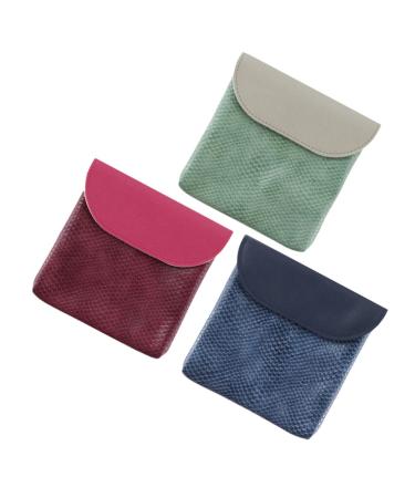 Supvox 3st storage bag for women's bandages bag bag for tampon container PU sanitarian holder bag for menstrual pillow period pocket with buttons. Travel hygiene simply travel