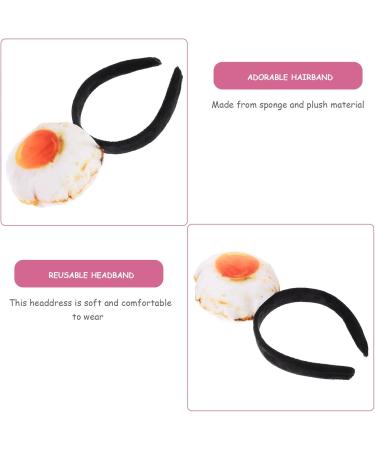 Luxshiny Funny Fried Egg Headband Novelty Food Hair Hoop with Plush Stuffed Omelet Egg for Holiday Party Dress Up Supplies - Buy Online on GoSupps.com