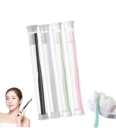 Diameleo brevi toothbrush Brevi Nordic-Inspired Premium nano toothbrush ultra-brick soft toothbrush with 20 000 soft bristles for sensitive gums and teeth (white+black+pink+green)