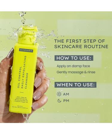 Hy-phen Oil Face Wash | 2% AHA + BHA & Salicylic Acid Cleanser | 2% Niacinamide | Deep Clean for Men & Women | 100 ml - Best International Shipping - Buy Online on GoSupps.com
