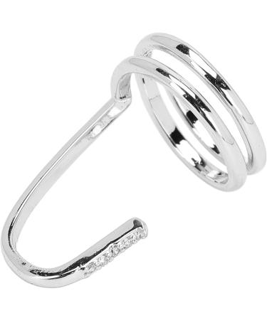 TYCIONG Decorative Nail Ring Fashion Fingertip Jewelry Nail Art Ring Ladies Wearing Nail Accessories (3050 platinum) - Buy Online on GoSupps.com