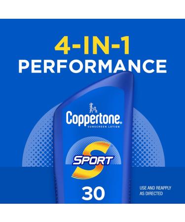 Coppertone SPORT Sunscreen SPF 30 Lotion, Water Resistant Body Sunscreen 7 Fl Oz (Pack of 1) - Buy Online on GoSupps.com