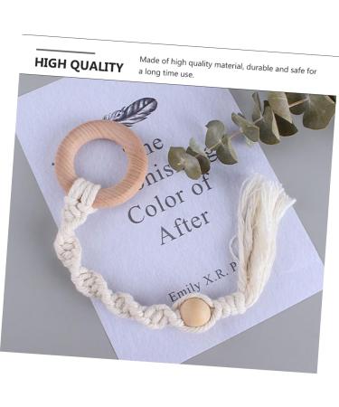 Vicasky 3 Pcs Handwoven Cotton Rope Dental Care Toys - Bitter Cotton Bite Sticks & Rings for Toddlers | Safe Handmade Beech Teething Relief - Buy Online on GoSupps.com