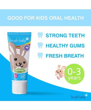 Brush-Baby Applemint Toothpaste for Babies/Infants | Stage 2 - First Teeth | 0-36 months | Applemint flavour with xy - Buy Online on GoSupps.com