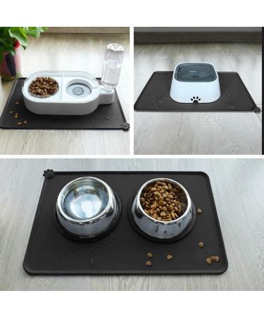Joytale Slipproof Silicone Dog & Cat Bowl Pad - Waterproof Matte Black 47x30cm - Durable Pet Mat for Cats & Dogs - Buy Online on GoSupps.com