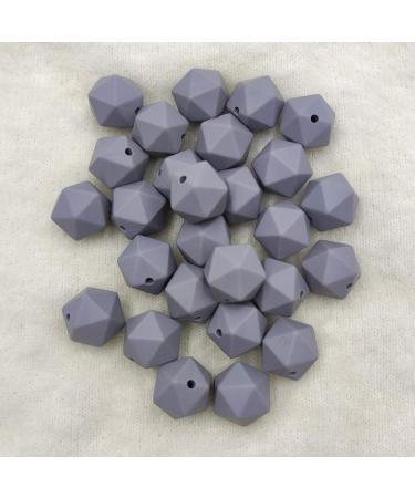30pcs Light Gray 17mm Silicone Icosahedron Pearl Beads for Mom Necklace Making - Buy Online on GoSupps.com