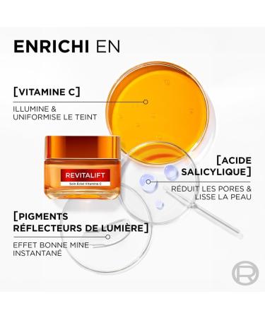 L Or al Paris - Vitamin C Radiance Treatment - Day Cream - Brightens Skin Tightens Pores Reduces Fine Lines - Enriched with Vitamin C and Salicylic Acid - Revitalift Clinical - Capacity: 50ml - Buy Online on GoSupps.com