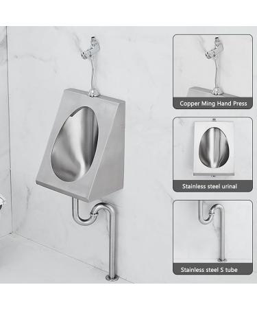 304 Stainless Steel urinals Induction Wall-Mounted Drainage Public Toilet urinals Square Wall-Mounted Men's urinals Bathroom Accessories for Homes Hotels Schools - Buy Online on GoSupps.com