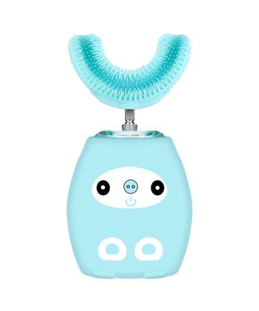 Ziliny Kids U Shaped Electric Toothbrush, Kids Automatic Timer Tooth Brush, Ultrasonic Automatic Toothbrushes with 3 Cleaning Modes, Waterproof Auto Toothbrush for Children Toddler (Age 8-15, Blue) Age 8-15 (Kids) Blue