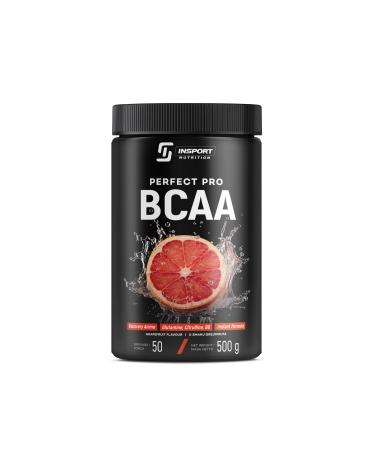 Insport Nutrition - BCAA Perfect Pro - Professional sports supplement - branched chain amino acids - L -glutamine - vitamin B6-50 portions - 500g powder - taste: (grapefruit)