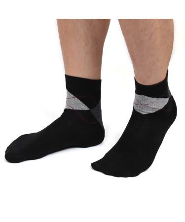1 paire d'imprim s Argyle hydratants ramollissant cracke D Skin Gel Chaussettes de talon noir pour hommes