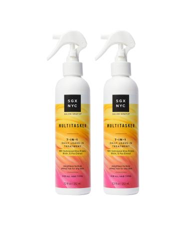 SGX NYC The Multitasker 7-in-1 Daily Leave-In Treatment - Heat Protection Spray for Hair - Leave In Conditioner Spray with Biotin - 2 pc