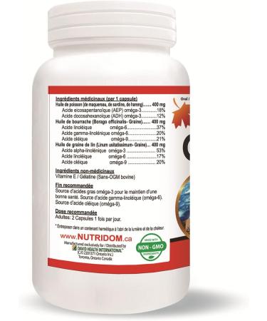 Nutridom Triple Omega 3-6-9 1200mg Fish Borage Oil & Flaxseed Oil with EPA & DHA Supports Heart and Circulatory Health Non-GMO Gluten-Free Soy & Dairy Free (120 Count) - Buy Online on GoSupps.com