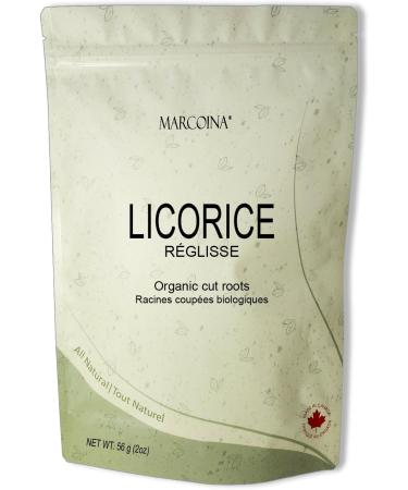Organic Licorice Roots Herbal Loose Tea by Marcoina - Cut Roots 56g in Resealable Bag Caffeine-Free Tea from Egypt - Known as Liquorice Licquorice Glycyrrhiza Glabra Gan Cao Yashtimadhu Mulethi - 2oz. LICORICE Root Cut ORGANIC 56-g. / 2-oz. - Buy Online on GoSupps.com