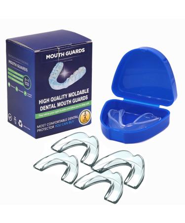 Mouth Guard for Teeth Grinding Upgraded Moldable Dental Guard for Teeth Grinding at Night Sleep Guards Stops Bruxism & Clenching Teeth Sport Athletic - Pack of 4