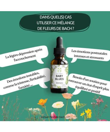 Conseil fleur de Bach - Fleurs de Bach " Baby blues " Sans alcool - un m lange naturel pour l'apr s grossesse LOT DE 2 - Buy Online on GoSupps.com
