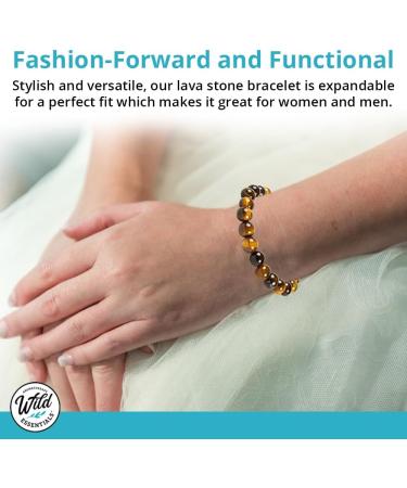 Buy Wild Essentials Turquoise & Hematite Lava Stone Essential Oil Diffuser Bracelet - Aromatherapy Jewelry for Men & Women - Expandable Up to 8 Inches - Buy Online on GoSupps.com