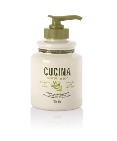 Fruits & Passion  Cucina Coriander and Olive Tree Luxury Hand Cream  5 Fl Oz - Premium Skin Care Made from First Cold Pressed Olive Oil - Regenerating Hand Lotion for Dry  Cracked Skin Coriander & Olive Tree
