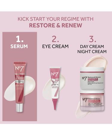 No7 Restore & Renew Face & Neck Serum - Anti Aging Collagen Peptide with Hyaluronic Acid and Pro Retinol - 50ml - Buy Online on GoSupps.com
