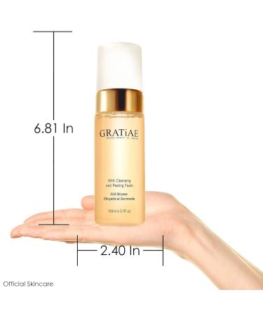 Gratiae Organics AHA Cleansing Foam - Non-Drying Facial Cleanser for Sensitive & Acne-Prone Skin | 5.1 Fl. Oz - Buy Online on GoSupps.com