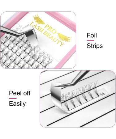 5D-C-0.10-14mm Short Stem Pre Made Fan Eyelash Extensions - Russian Volume Lashes - 0.07 0.10 - 14mm - Buy Online on GoSupps.com