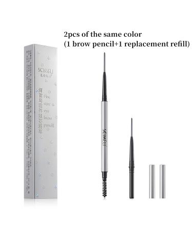 Professional Micro Brow Pencil 2Pcs Set | Longwearing Waterproof Eyebrow Pencil for Women - Gray - Buy Online on GoSupps.com